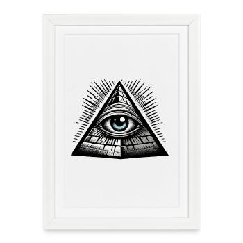All Seeing Eye Conspiracy Illuminati Secret p - Framed poster (27 × 37 cm) - white - Front