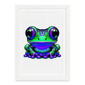 Grenouille - Affiche encadrée (27 × 37 cm) - blanc - Devant