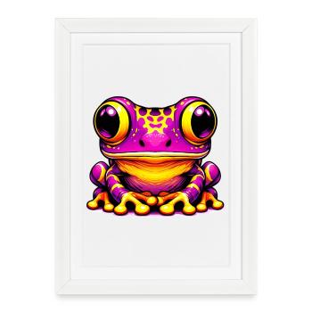 Grenouille - Affiche encadrée (27 × 37 cm) - blanc - Devant