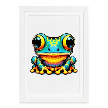 Grenouille - Affiche encadrée (27 × 37 cm) - blanc - Devant