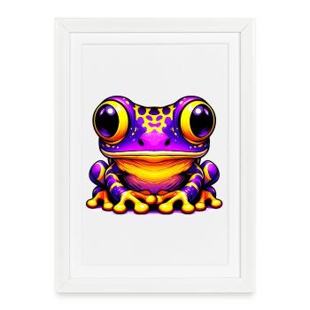 Grenouille - Affiche encadrée (27 × 37 cm) - blanc - Devant