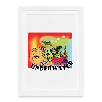 Marine life - Framed poster (27 × 37 cm) - white - Front