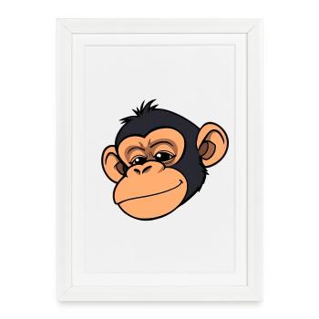 Singe Chimpanzé - Affiche encadrée (27 × 37 cm) - blanc - Devant