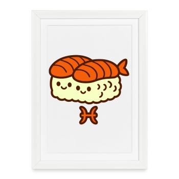 Pisces Zodiac Foodie - Framed poster (27 × 37 cm) - white - Front