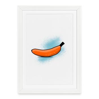 Banane orange - Affiche encadrée (27 × 37 cm) - blanc - Devant