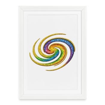Galactic Rainbow Spiral - Framed poster (27 × 37 cm) - white - Front