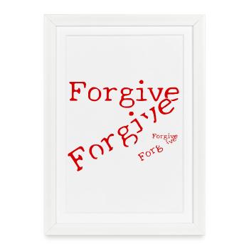 Forgiveness in red typography - Framed poster (27 × 37 cm) - white - Front