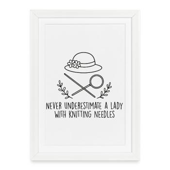 Miss Marple Never understimate a lady - Framed poster (27 × 37 cm) - white - Front