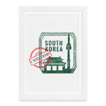Souvenir Corée du Sud – J’y étais Design - Affiche encadrée (27 × 37 cm) - blanc - Devant