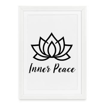 Inner Peace Lotus Yoga T-Shirt - Framed poster (27 × 37 cm) - white - Front