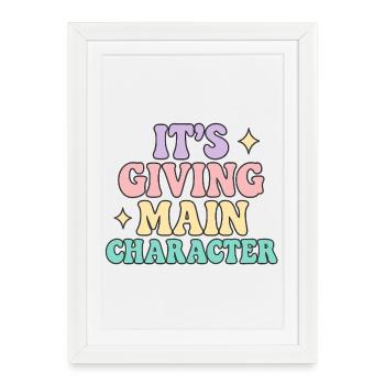 Main Character Vibes - Framed poster (27 × 37 cm) - white - Front