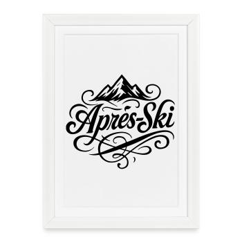 Après-ski mountains - Framed poster (27 × 37 cm) - white - Front