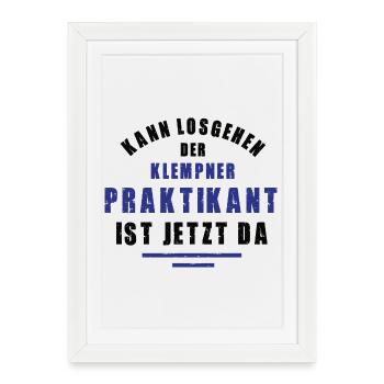 Intern Plumber Internship Plumbing Thank You - Framed poster (27 × 37 cm) - white - Front