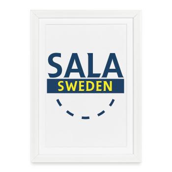 SALA Sweden Logotype in Blue and Yellow - Framed poster (27 × 37 cm) - white - Front