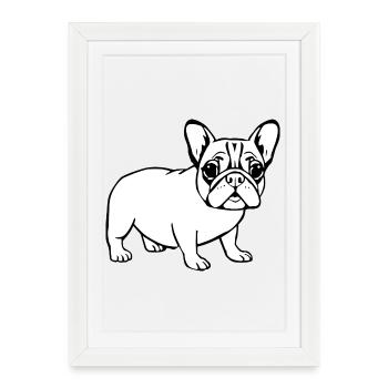 french bulldog dogs t-shirt gift - Framed poster (27 × 37 cm) - white - Front
