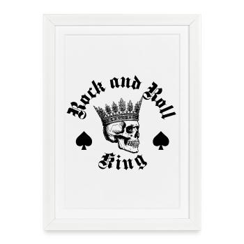 Le roi du rock and roll - Affiche encadrée (27 × 37 cm) - blanc - Devant