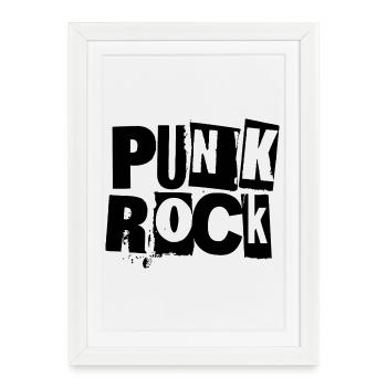 Punk rock gothic logo - Framed poster (27 × 37 cm) - white - Front