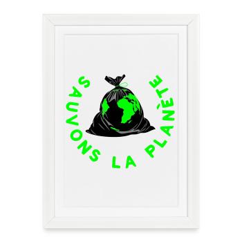 Save the planet - Framed poster (27 × 37 cm) - white - Front