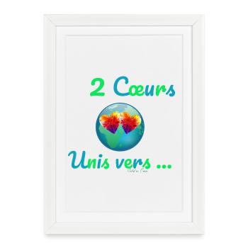 2 Cœurs Unis vers… - Affiche encadrée (27 × 37 cm) - blanc - Devant