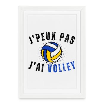 Je peux pas j ai Volley Humour cadeau - Affiche encadrée (27 × 37 cm) - blanc - Devant