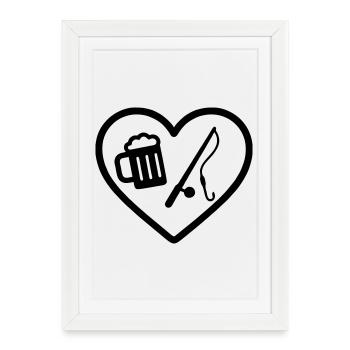Heart Peach Beer - Framed poster (27 × 37 cm) - white - Front