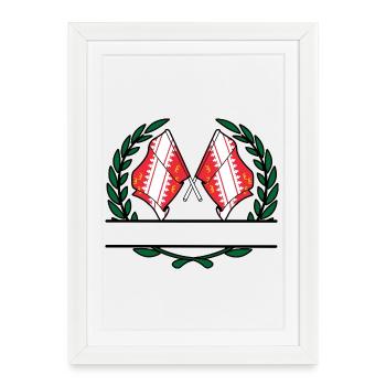 Alsace Laurel Wreath Namespace - Framed poster (27 × 37 cm) - white - Front