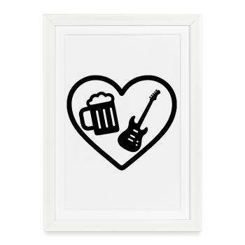 Heart Rock Beer - Framed poster (27 × 37 cm) - white - Front