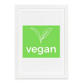 Vegan - sign for all vegans - Framed poster (27 × 37 cm) - white - Front