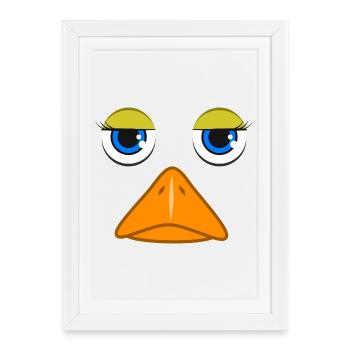 Visage de canard mignon, oiseau colvert drôle, art d’amoureux du canard - Affiche encadrée (27 × 37 cm) - blanc - Devant