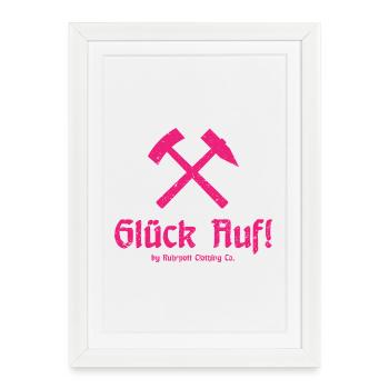 Good luck! - Ruhrpott - Zeche - Zollverein - Framed poster (27 × 37 cm) - white - Front