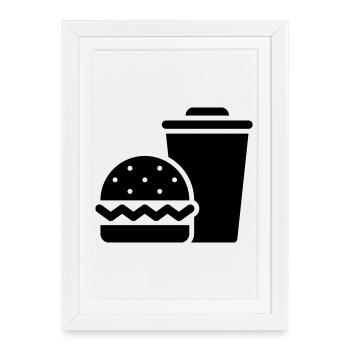 Fast food, burgers, food trucks - Framed poster (27 × 37 cm) - white - Front