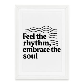 Jazz Ressens le rythme, embrasse l'âme - Affiche encadrée (27 × 37 cm) - blanc - Devant
