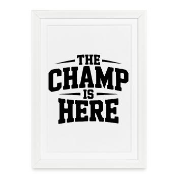 Le Champion est là - Affiche encadrée (27 × 37 cm) - blanc - Devant