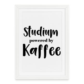 Studies powered by Kaffee - Framed poster (27 × 37 cm) - white - Front