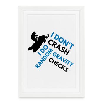 Snowmobile I don't crash funny snowmobile - Framed poster (27 × 37 cm) - white - Front
