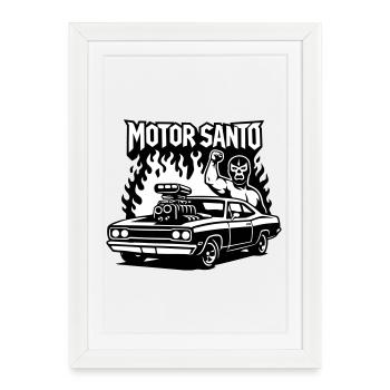 Moteur Santo Fire Hotrod - Affiche encadrée (27 × 37 cm) - blanc - Devant