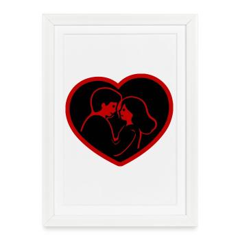Heart In Love Couple - Framed poster (27 × 37 cm) - white - Front