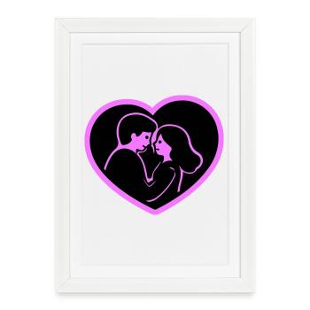 Heart In Love Couple - Framed poster (27 × 37 cm) - white - Front