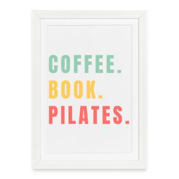 PILATES DE LIVRES DE CAFÉ - Affiche encadrée (27 × 37 cm) - blanc - Devant