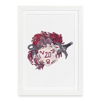 Role-Playing Tabletop D20 Dice Bloodhunter - Framed poster (27 × 37 cm) - white - Front