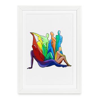 Silhouettes corporelles colorées - Affiche encadrée (27 × 37 cm) - blanc - Devant