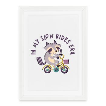 À l’époque de mes balades lentes – motif de moto mignon - Affiche encadrée (27 × 37 cm) - blanc - Devant
