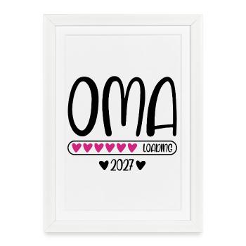 Grandma 2027 loading with heart loading bar - Framed poster (27 × 37 cm) - white - Front