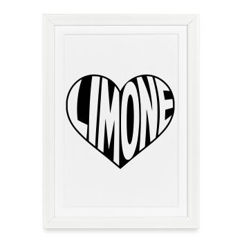 Limone, lac de Garde, au cœur - Affiche encadrée (27 × 37 cm) - blanc - Devant
