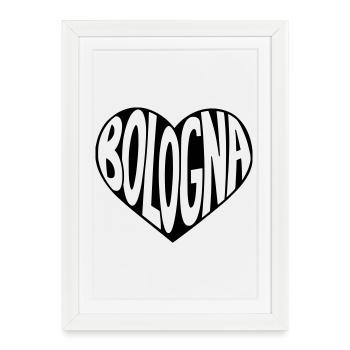 Bologna Heart Typography - Framed poster (27 × 37 cm) - white - Front