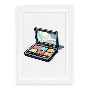 Art de palette de couleurs : illustration de maquillage - Affiche encadrée (27 × 37 cm) - blanc - Devant