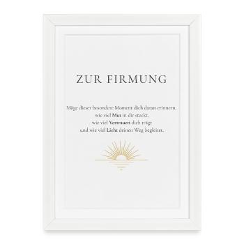 Or du lever du soleil pour la confirmation - Affiche encadrée (27 × 37 cm) - blanc - Devant
