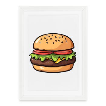hamburger - Framed poster (27 × 37 cm) - white - Front