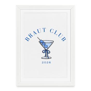 Cœurs de cocktail du club nuptial 2026 - Affiche encadrée (27 × 37 cm) - blanc - Devant