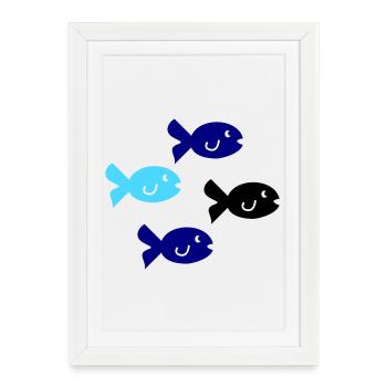 Pisces Silhouette - Framed poster (27 × 37 cm) - white - Front